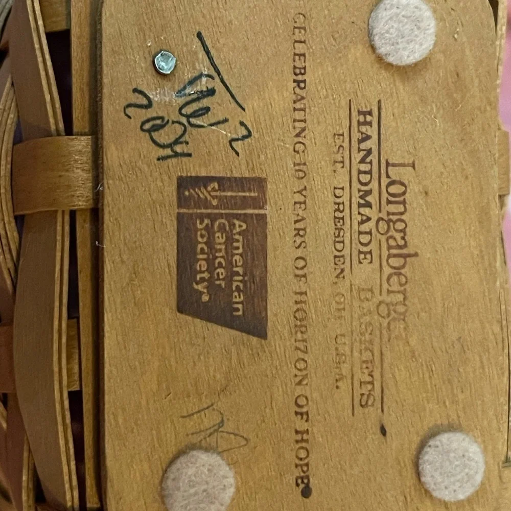 2004 Longaberger Horizon Of Hope Basket Liner Protector